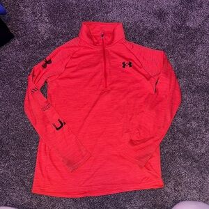 2- Under Armour Half-Zip tops youth Medium worn once each.